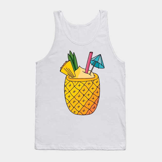 Pineapple Tropical Drink Tank Top by murialbezanson